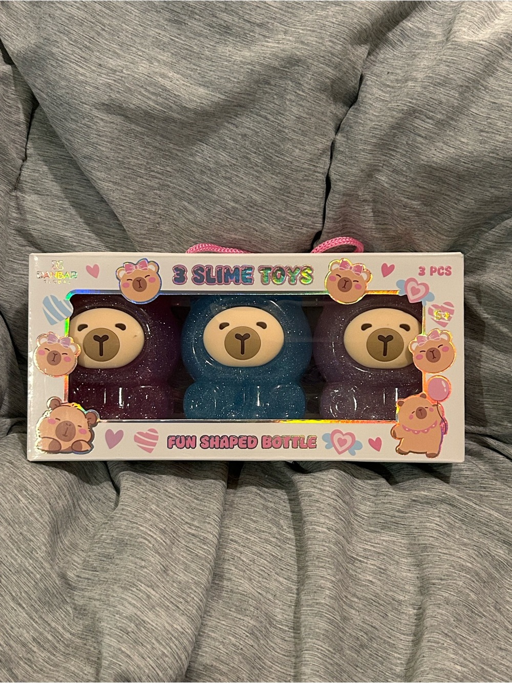 3-Pack Bear Shaped Glittery Slime Toys Made By Danbar Global NEW